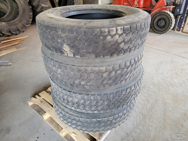 (4) 295/75R22.5 tires